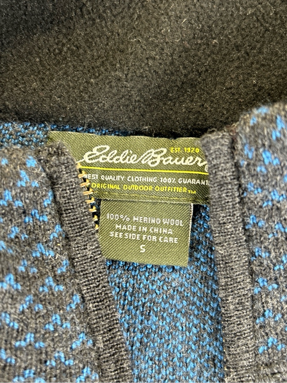 Eddie Bauer women’s small zip up jacket 100% merino wool zippered pockets - Picture 2 of 8